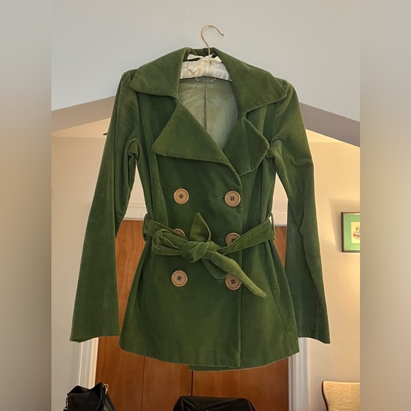 Jackets & Blazers - Vintage 1950’s Kelly Green Corduroy Double Breasted Jacket